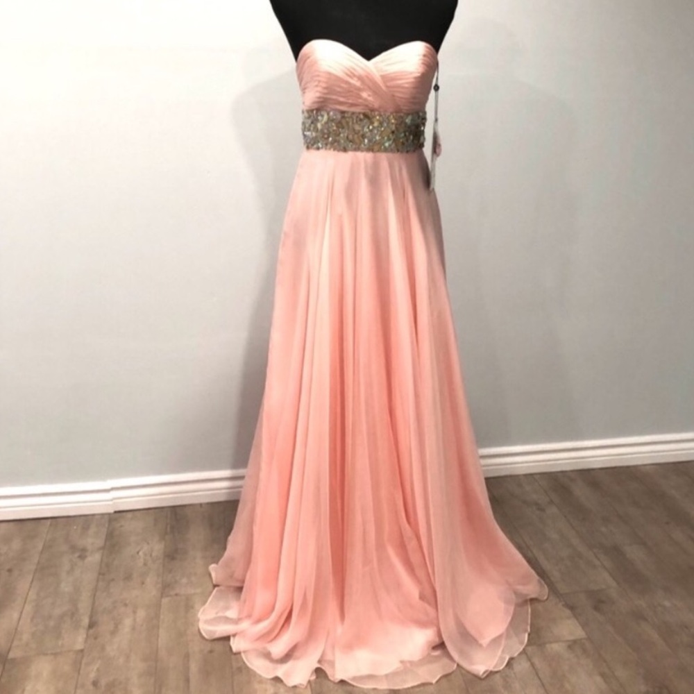 Pink chiffon floor length Maxi Gown